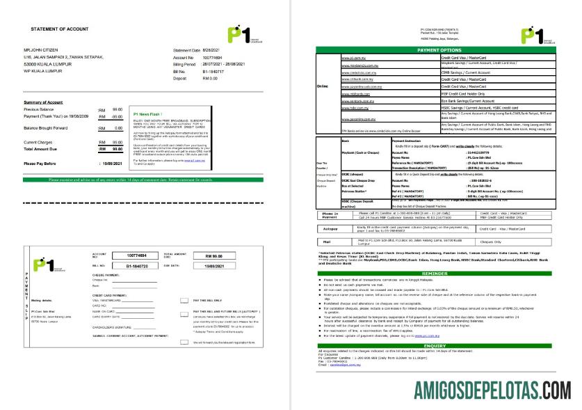 Malaysia Packet 1 Network Excel Pdf amostra